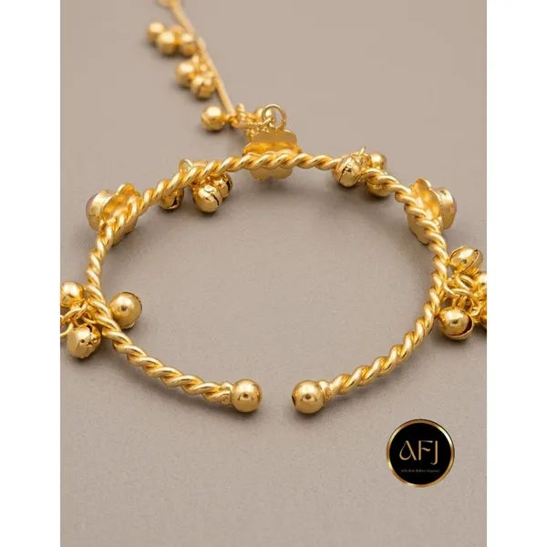Gold_Brass_Turquoise_Stone_Hand_Chain_Bracelet_With_Adjustable_Ring_For_Women