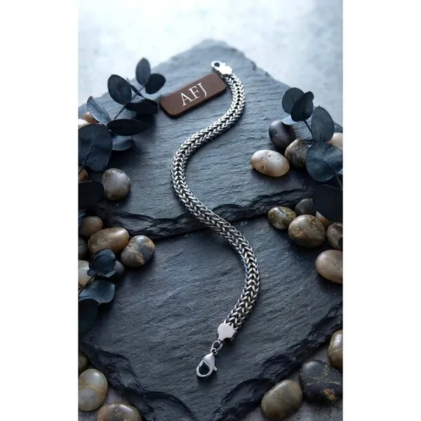 Men's_Anti-Tarnish_Stainless_Steel_Heavy_Franco_/_Woven_Wheat_Chain_Bracelet