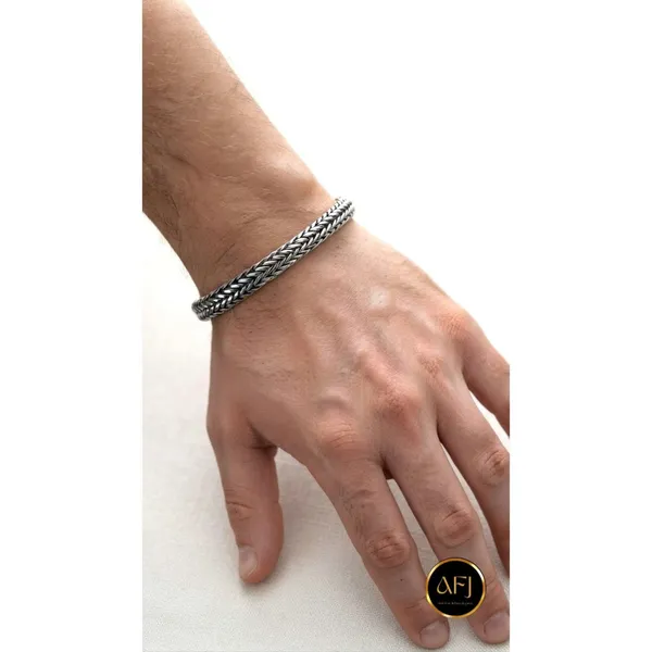 Men's_Anti-Tarnish_Stainless_Steel_Heavy_Franco_/_Woven_Wheat_Chain_Bracelet