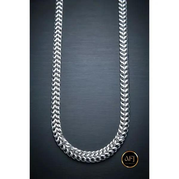Men's_Silver_Plated_Anti-Tarnish_Stainless_Steel_Franco_/_Wheat_Chain_Necklace