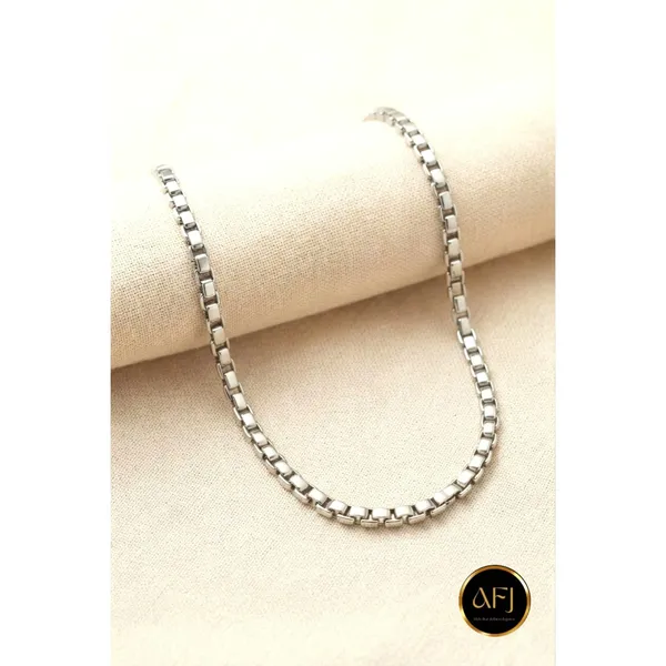 Men's_Silver_Plated_Anti-Tarnish_Stainless_Steel_Box_Link_Neck_Chain