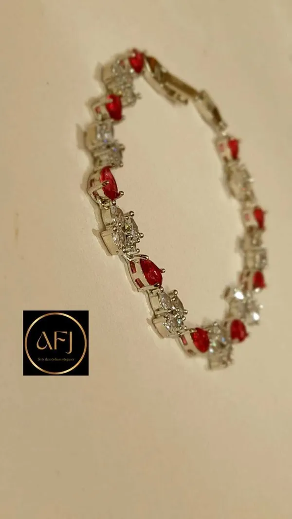 Red_Metal_Floral_Cz_Ruby_And_Clear_Stone_Link_Bracelet_For_Women