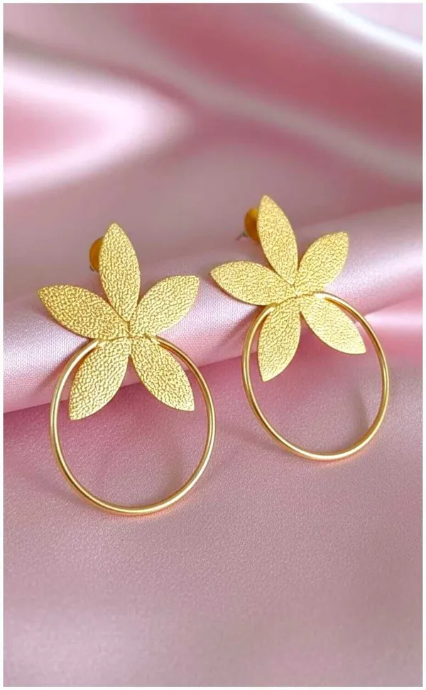 Gold_Brass_Floral_Blossom_Open_Hoop_Earrings_For_Women