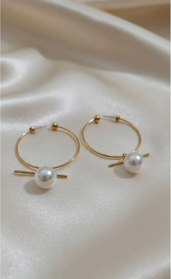Gold_Stainless_Steel_T-Bar_Pearl_Drop_Hoop_Earrings_For_Women