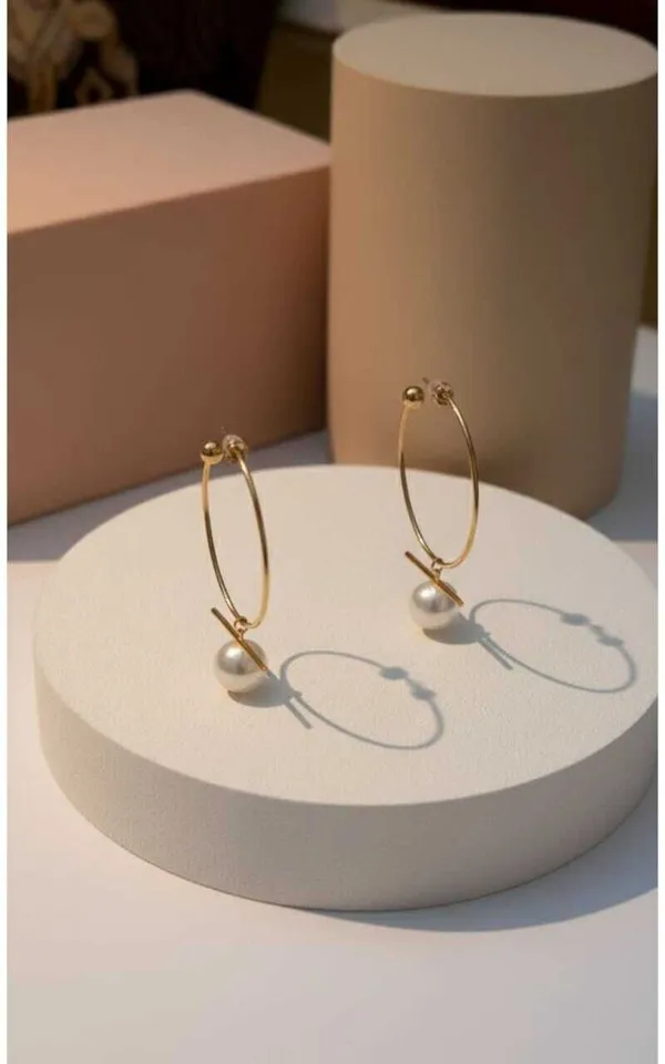 Gold_Stainless_Steel_T-Bar_Pearl_Drop_Hoop_Earrings_For_Women