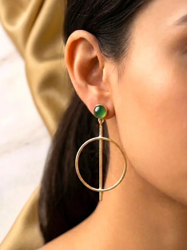 Gold_Sea_Green_Brass_Geometric_Hoop_Drop_Danglers_For_Women