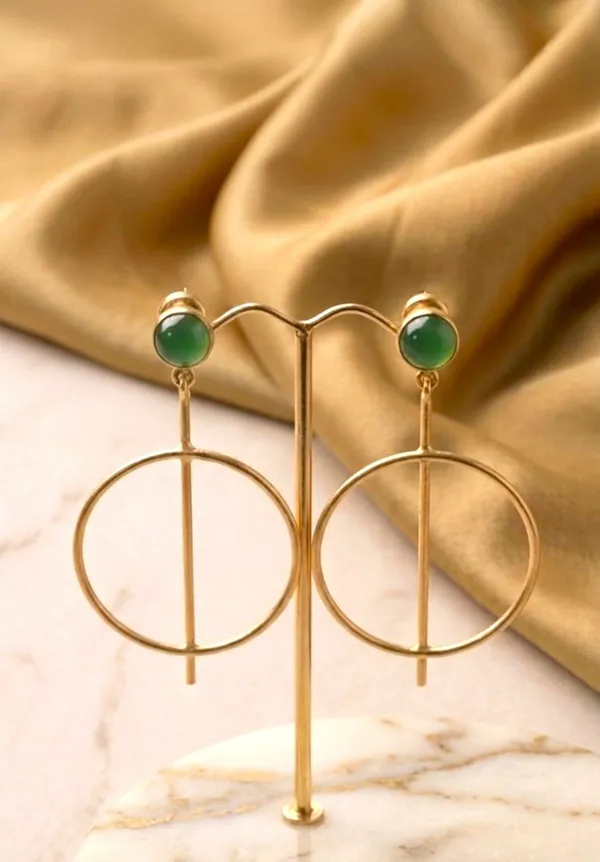 Gold_Sea_Green_Brass_Geometric_Hoop_Drop_Danglers_For_Women