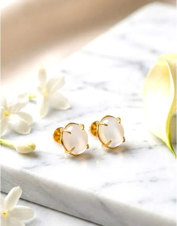 Gold_White_Brass_Oval_Milky_Stone_Stud_Earrings_For_Women