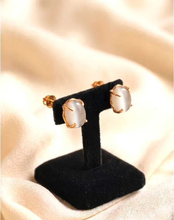 Gold_White_Brass_Oval_Milky_Stone_Stud_Earrings_For_Women