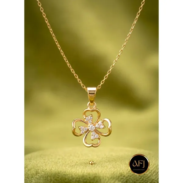 Gold_Copper_Floral_Pendant_Black_Bead_Mangalsutra_Necklace_For_Women