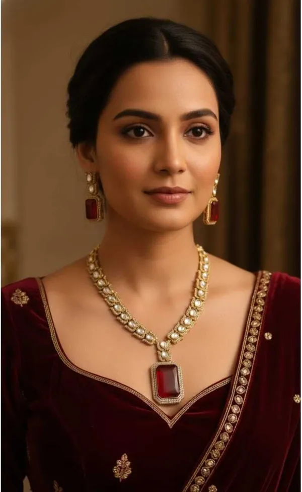 Gold_And_Maroon_Brass_Ruby_Polki_Kundan_Jewellery_Set_For_Women