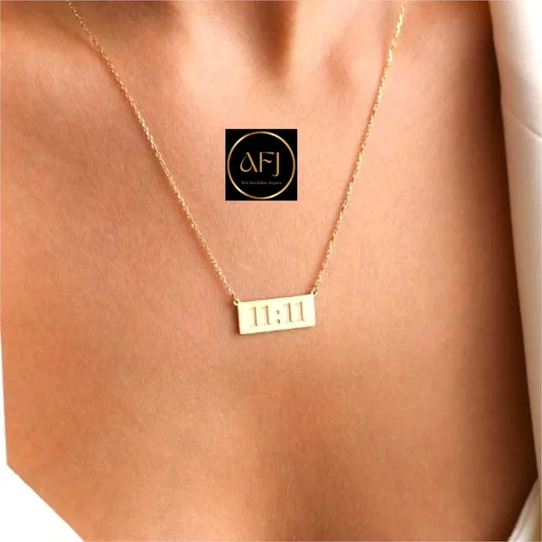 Rose_Gold_Stainless_Steel_11:11_Angel_Number_Bar_Pendant_Necklace_For_Women