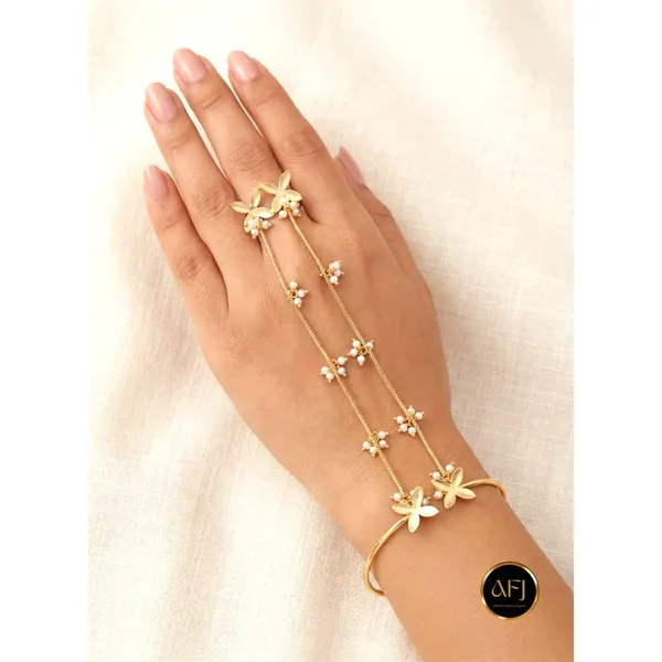 Gold_Brass_Floral_Hand_Chain_Bracelet_With_Ring_For_Women
