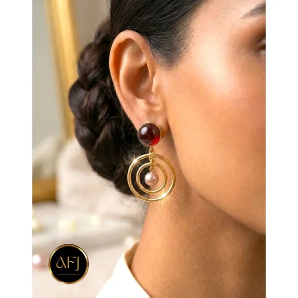 Royal_Crimson_&_Pearl_Dual-Ring_Statement_Earrings