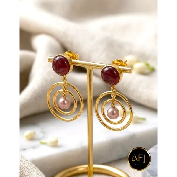 Royal_Crimson_&_Pearl_Dual-Ring_Statement_Earrings