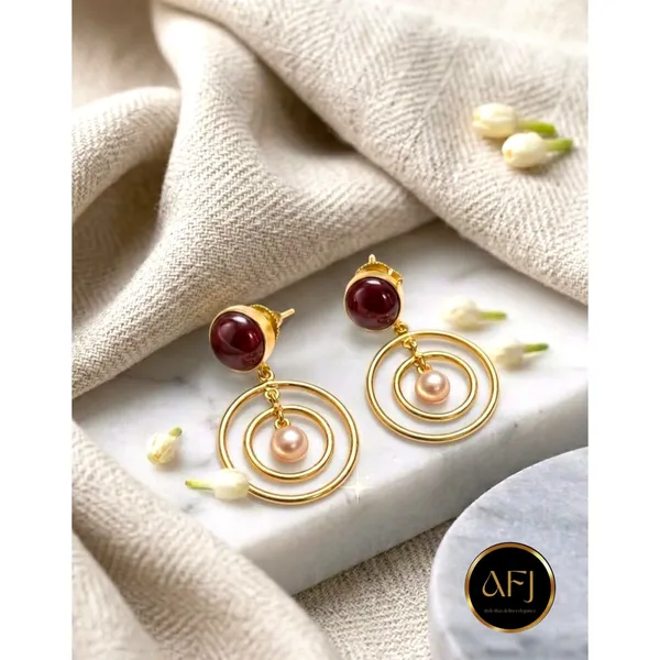 Royal_Crimson_&_Pearl_Dual-Ring_Statement_Earrings
