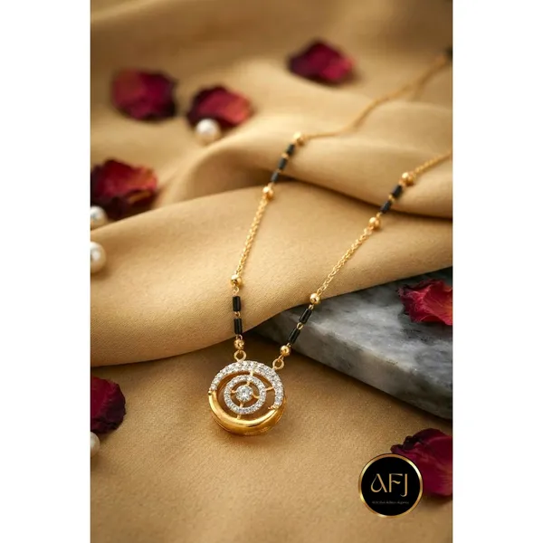 Halo_Solitaire_Mangalsutra_|_Anti-Tarnish_CZ_Pendant