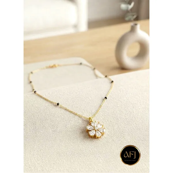 Flora_Sparkle:_18K_Gold_Plated_CZ_Blossom_Mangalsutra