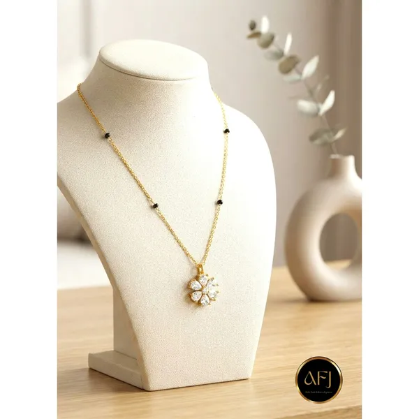Flora_Sparkle:_18K_Gold_Plated_CZ_Blossom_Mangalsutra