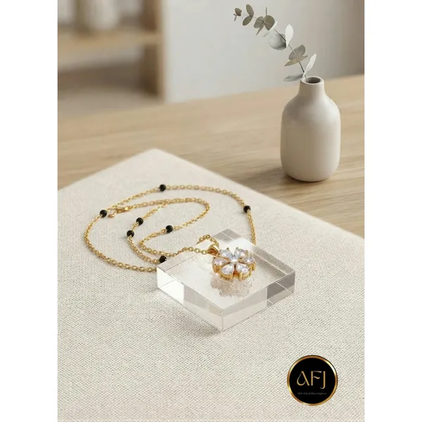 Flora_Sparkle:_18K_Gold_Plated_CZ_Blossom_Mangalsutra