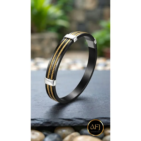 Apex_Dual-Tone_Kada:_Premium_Stainless_Steel_Cable_Bracelet