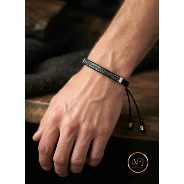 The_Shadow_Curved_Bar:_Black_Zirconia_Braided_Macram�_Bracelet