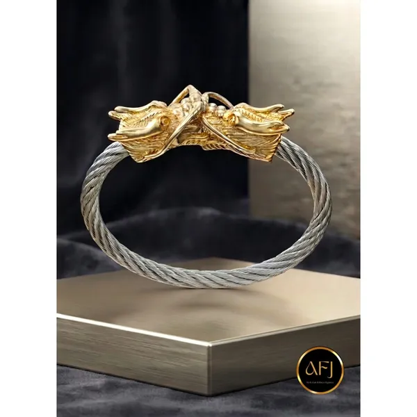 The_Imperial_Dragon:_Dual-Tone_Stainless_Steel_Cable_Kada