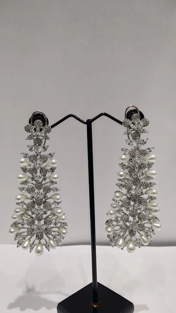 Silver_Brass_Crystal_Pearl_Drop_Earrings_For_Women