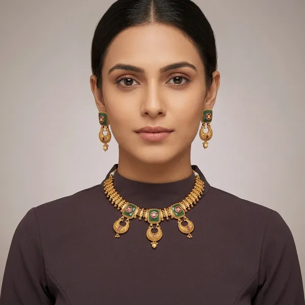Gold_Brass_Kundan_Meenakari_Necklace_Set_For_Women