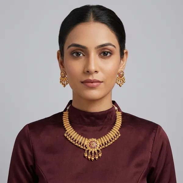 Gold_Brass_Traditional_Necklace_Set_For_Women