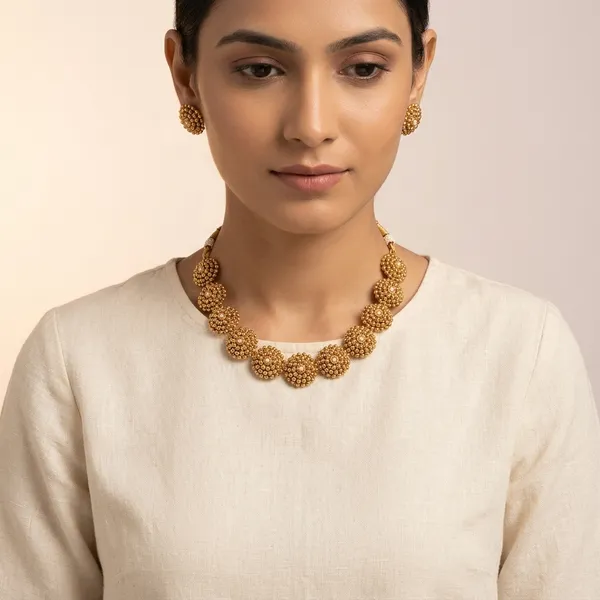 Gold_Brass_Beaded_Necklace_Set_For_Women