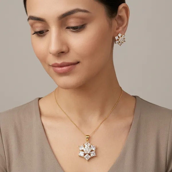 Gold_And_Clear_Brass_Floral_Stone_Pendant_Set_For_Women