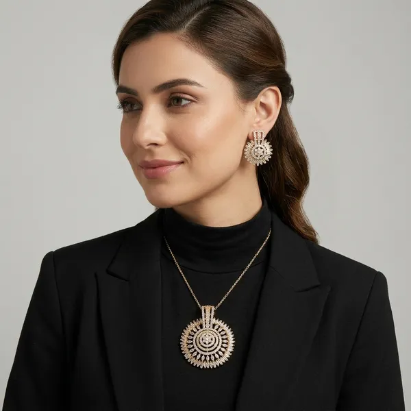 Gold_And_Clear_Brass_American_Diamond_Pendant_Set_For_Women