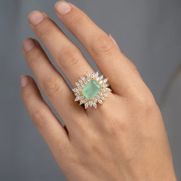 Green_And_Gold_Brass_Stone_Cocktail_Ring_For_Women