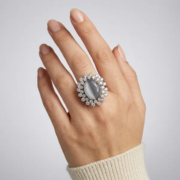 Clear_Brass_Grey_Stone_Floral_Cocktail_Ring_For_Women