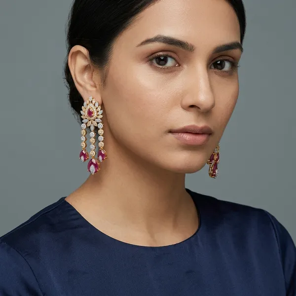 Gold_And_Red_Brass_Ruby_Stone_Chandelier_Earrings_For_Women