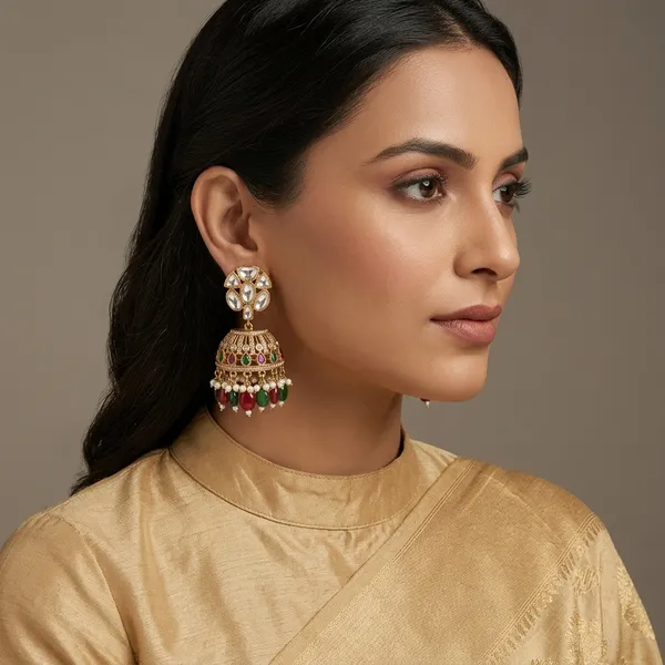 Multicolor_Gold-Plated_Brass_Kundan_Jhumka_Earrings_For_Women