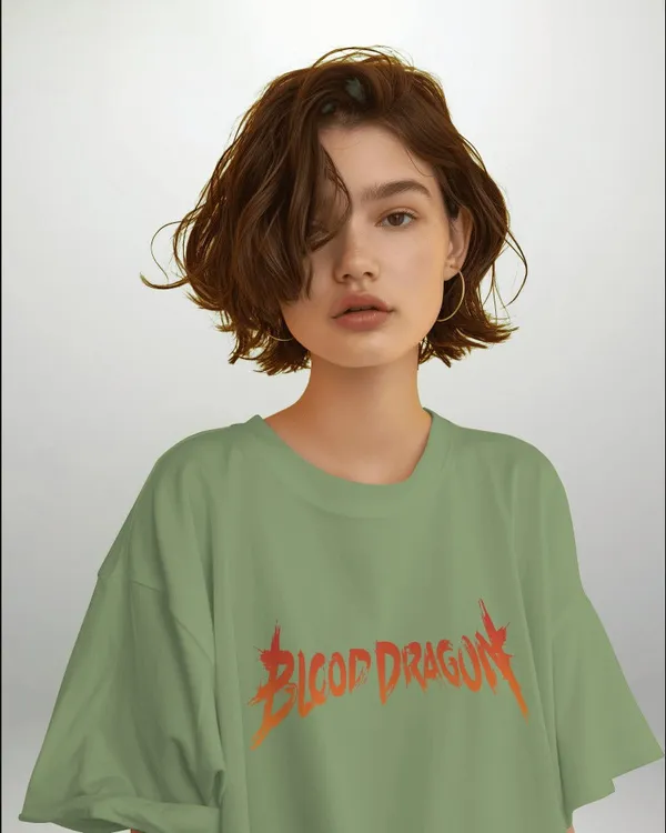 Backbencher_Women_S_Printed_Oversized_T_Shirt_Blood_Dragon_Edition_Ink_Olive
