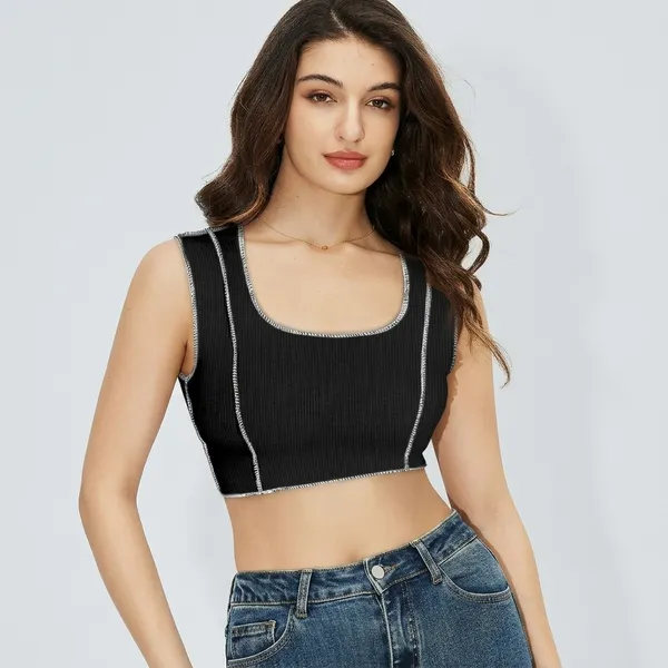 Stylish_Breathable_Versatile_Women_S_Crop_Top_Black
