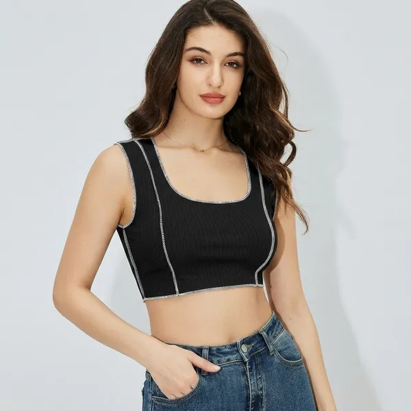 Stylish_Breathable_Versatile_Women_S_Crop_Top_Black