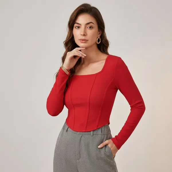 Chic_Square_Neck_Corset_Top_Red