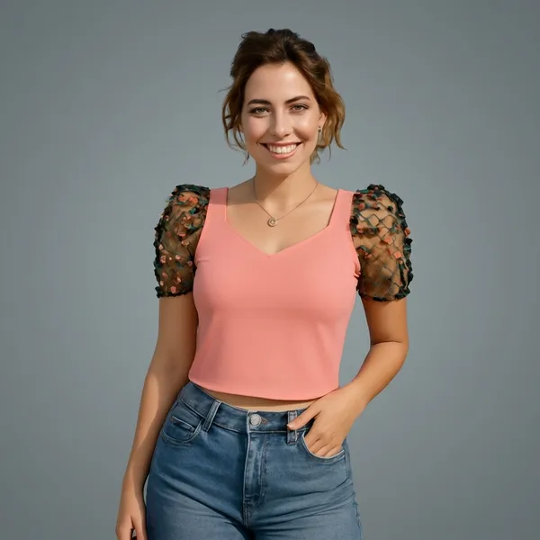 Chic_Puff_Sleeve_Crop_Top_Pink