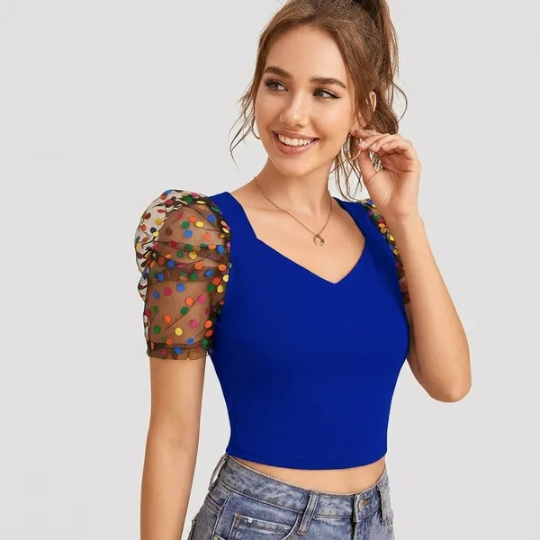 Chic_Puff_Sleeve_Crop_Top_Blue