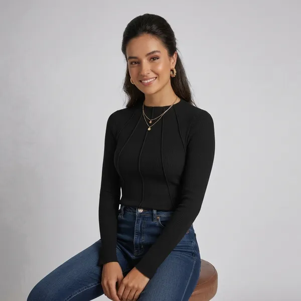 Chic_Ribbed_Knit_Structured_Top_Black
