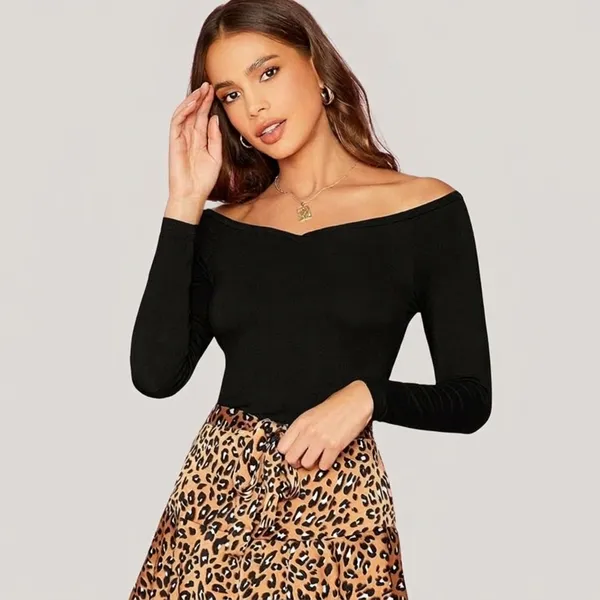 Women_S_V_Neck_Off_Shoulder_Full_Sleeve_Top_Black