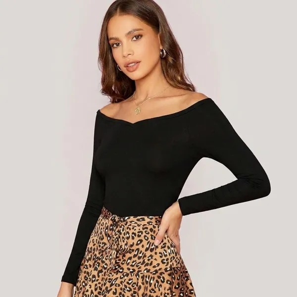 Women_S_V_Neck_Off_Shoulder_Full_Sleeve_Top_Black