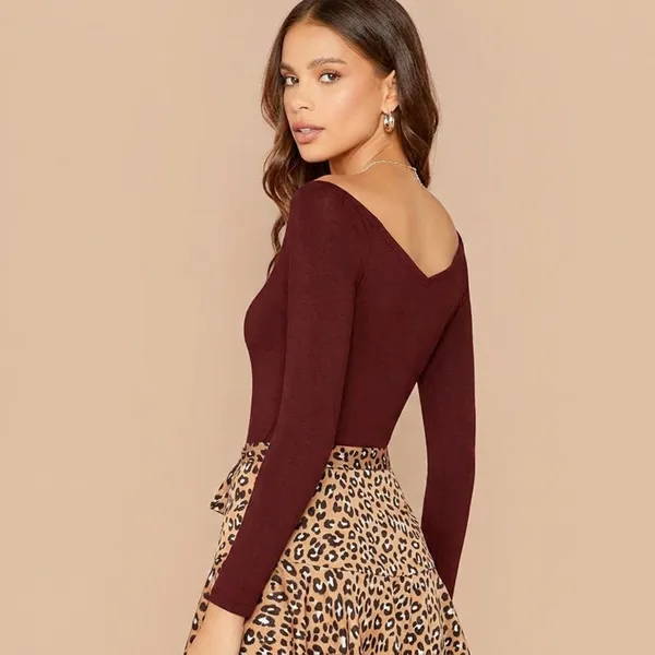 Women_S_V_Neck_Off_Shoulder_Full_Sleeve_Top_Coffee