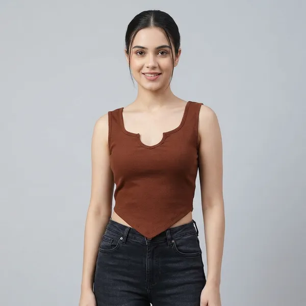 Sweetheart_Neckline_Sleeveless_Tank_Top_Elegant_Tops_Coffee