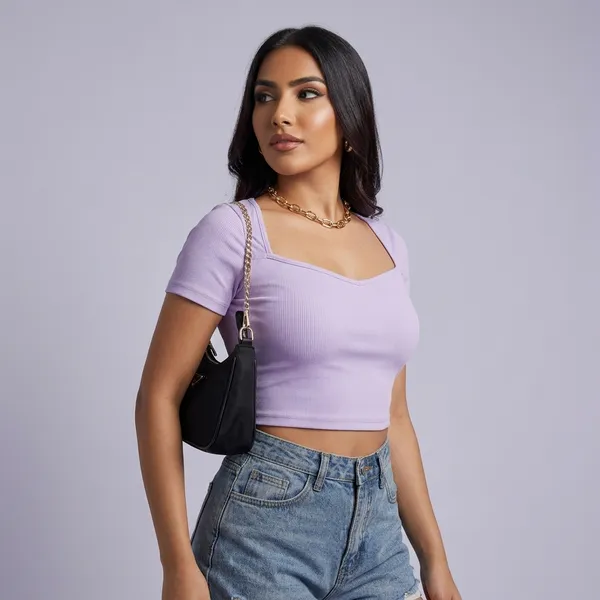 Square_Neck_Ribbed_Cropped_Top_Short_Sleeve_Purple