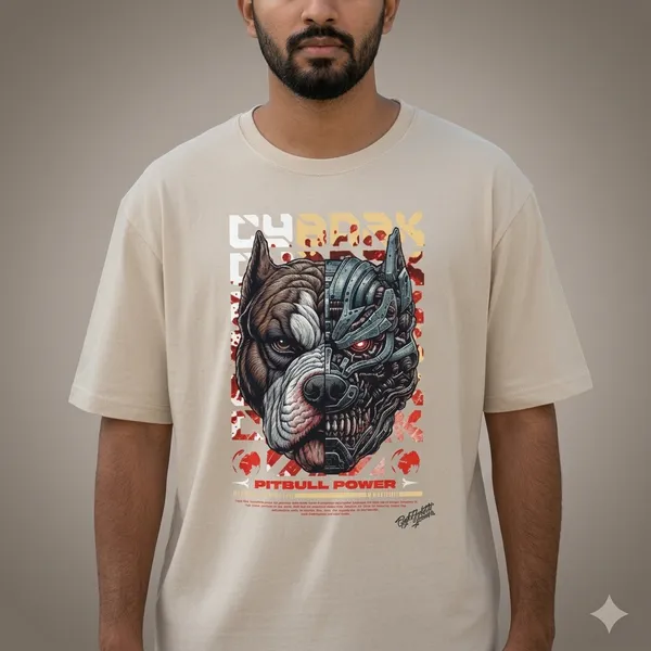 Pitbull_Power_T_Shirt_Beige